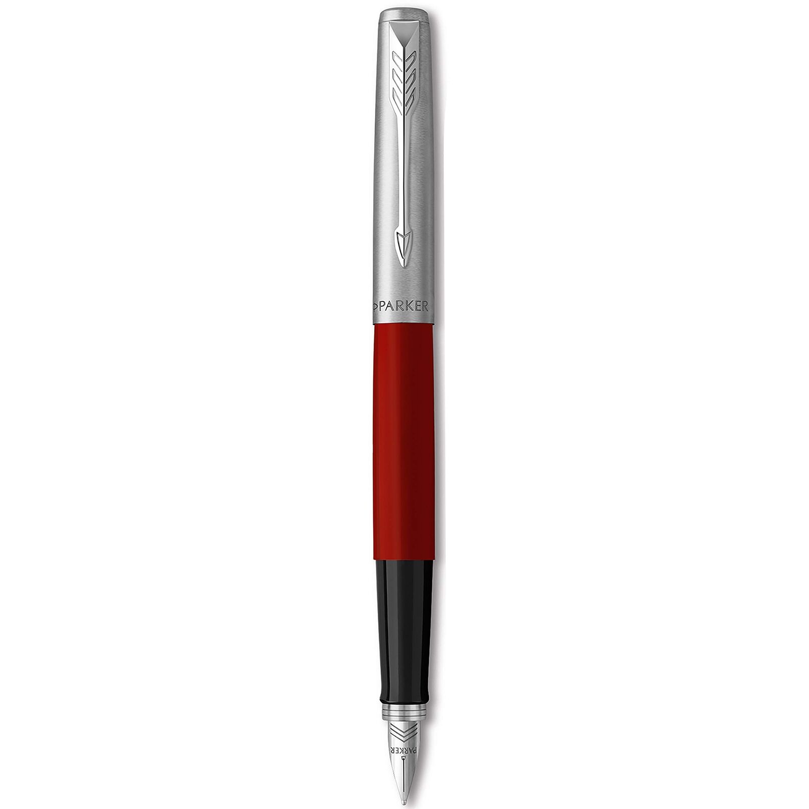 Parker Jotter Originals Fountain Pen, Classic Red Finish, Medium Nib, Blue & Bla