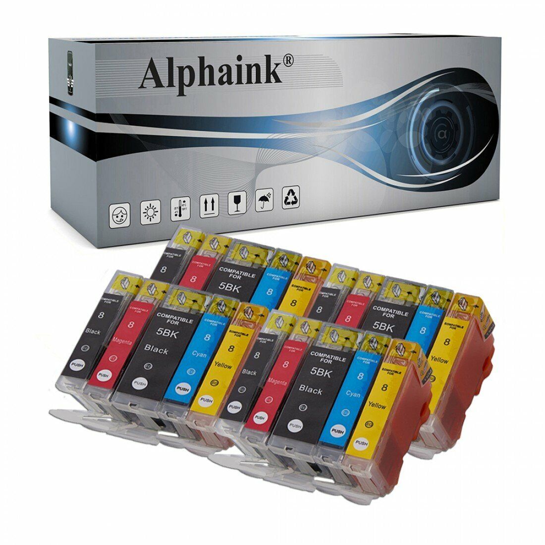 20 CARTUCCE PER CANON IP4200 IP4300 IP4500 IP5200 MP500 MP530 MP600 MP800 MP830