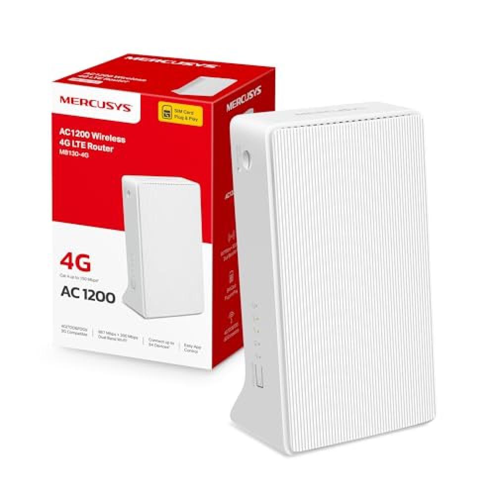 (TG. 4G CAT4 AC1200) MERCUSYS TP-Link MB130-4G Cat4 AC1200Mbps Router 4G LTE Wir