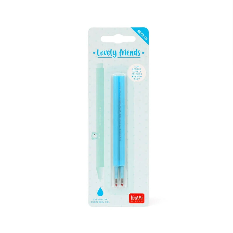 Legami Set di 2 Refill per Penna Gel - Lovely Friends - azzurro