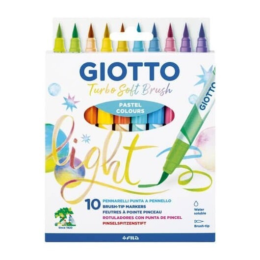 Pennarelli acquerellabili con punta a pennello Giotto Turbo Soft Brush in conf.