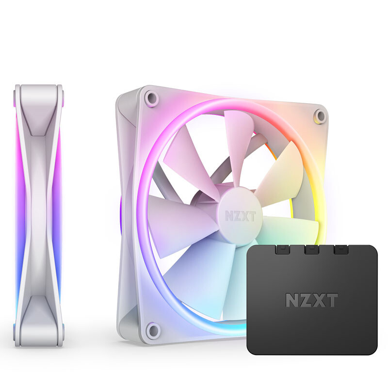 NZXT 140mm F-Series RGB DUO Fan Twin Pack White RF-D14DF-W1 RF-D14DF-W1
