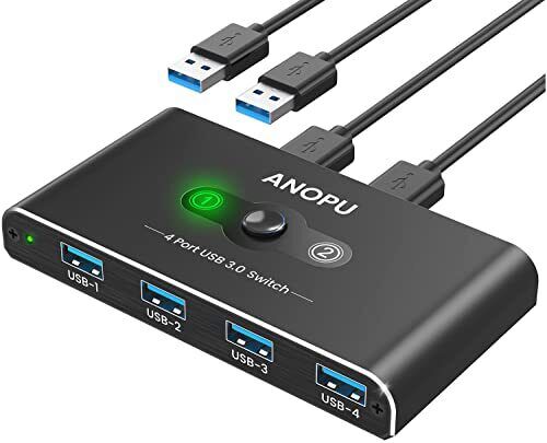 Switch USB Switch, Alluminio Switch USB 3.0 KVM Switch per 2 PC 2 in 4 (k7S)