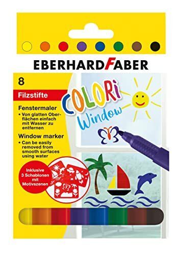 Eberhard Faber 550022 - Colori Window Marker in 8 colori, pastelli per (F2L)