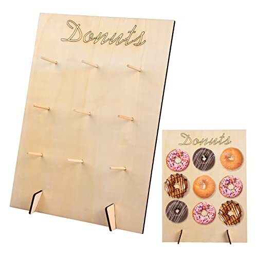 Cozlly Espositore Donuts Legno, 9 Fori Espositore Donuts Cartone, Porta (y7N)