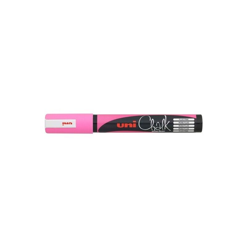 Marcatore a gesso liquido Uni Chalk ROSA FLUO - Punta Tonda M PWE5M RAF.