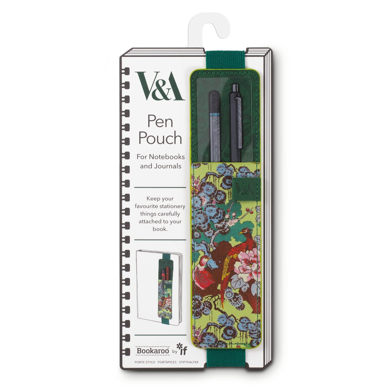 IF V & A Bookaroo Pen Pouch Sundour Pheasant, Green Sundour Pheasant Pen Pouch