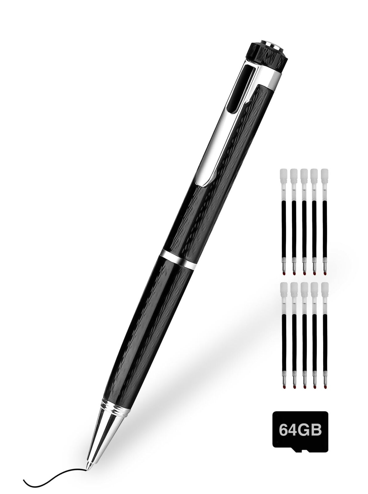64GB Registratore Vocale, Mini Penna Registratore Vocale con 768 ORE di (n5a)