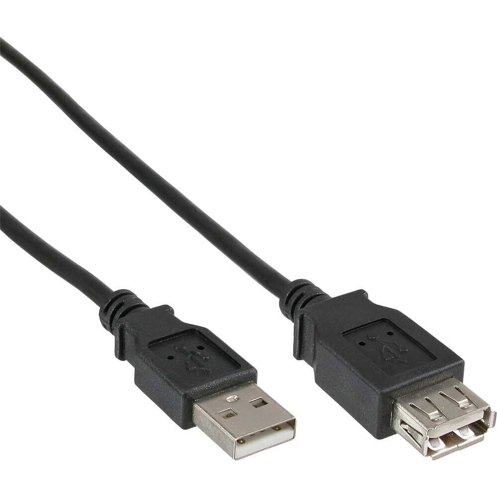 InLine Cavo USB 2.0, Prolunga, Type A, maschio / femmina, nero, 3m