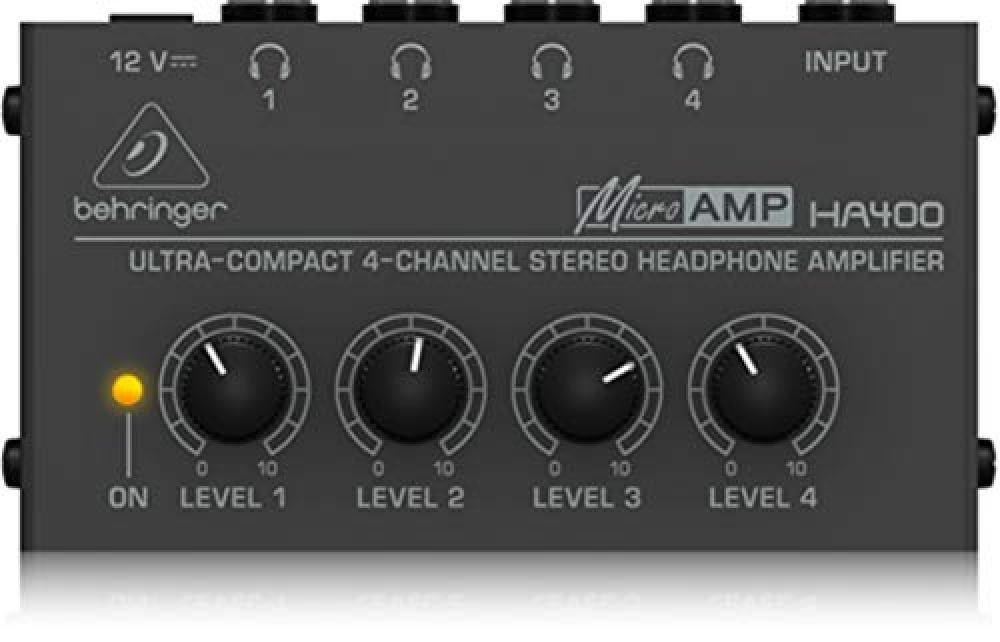 Behringer Microamp HA400 Amplificatore Per Cuffie Stereo a 4 Canali - NUOVO
