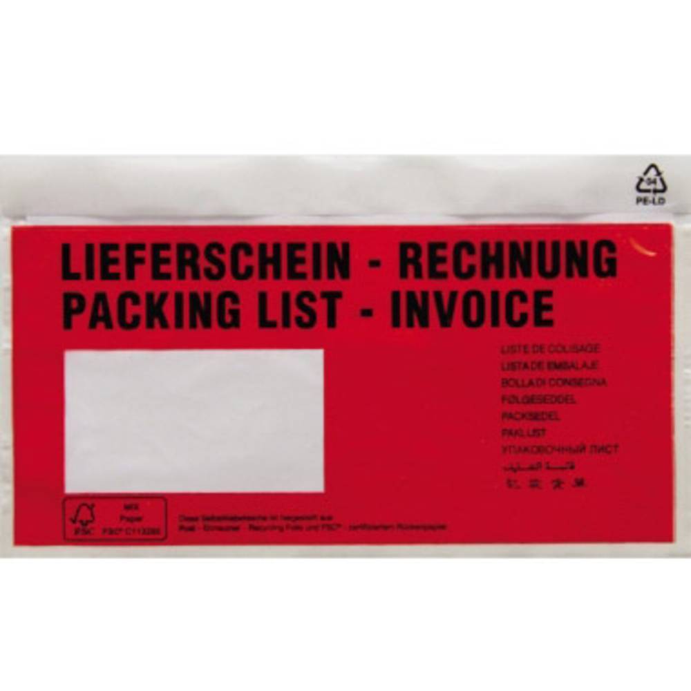 Soennecken Busta documenti Dokumententasche DL Rosso Lieferschein-Rechnung,