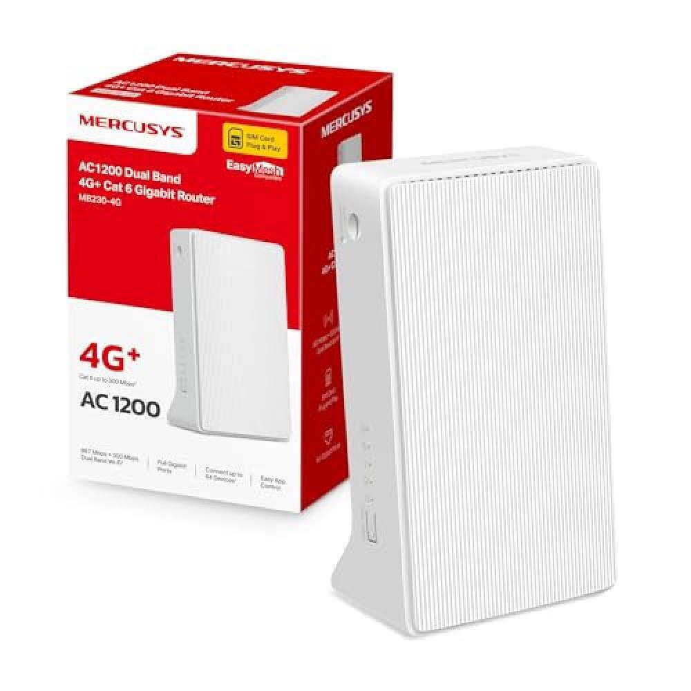 (TG. 4G+ CAT6 AC1200) Mercusys TP-Link MB230-4G Router 4G+ Cat6 LTE, Wireless AC