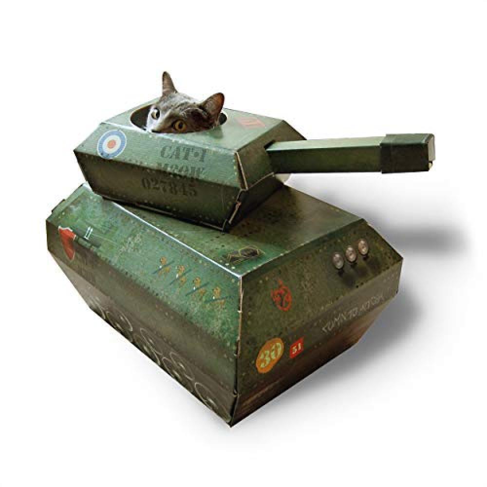 (TG. Medium) SUCK UK Tiragraffi per Gatti, Cartone, Army Green, m - NUOVO