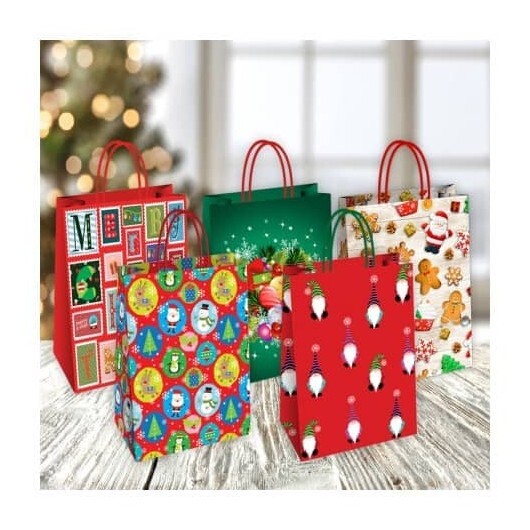 Borsa Shopper Florio Carta Christmas fantasie natalizie assortite - formato 36x1