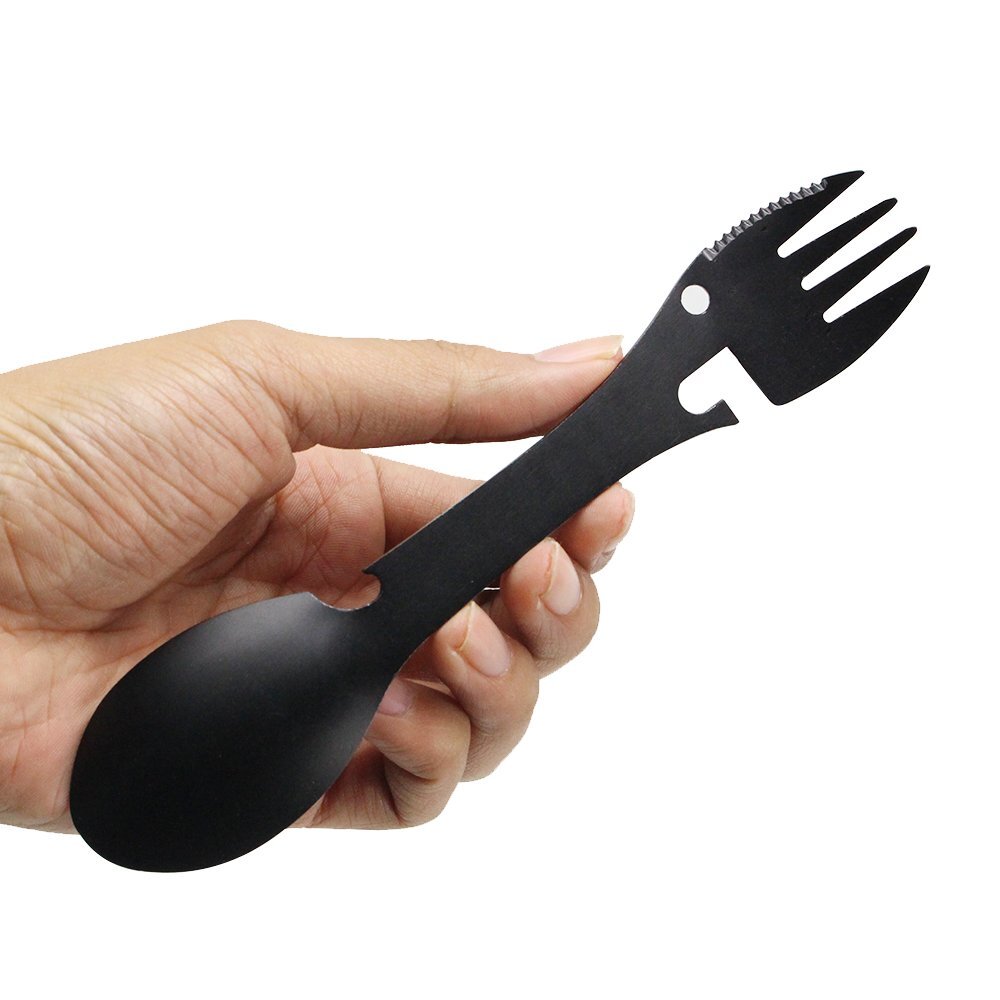 Apribottiglie multifunzionale in acciaio inossidabile Spork portatile, (g3m)