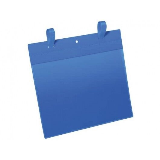 Tasche per identificazione Durable con fascette di aggancio blu f.to esterno mm