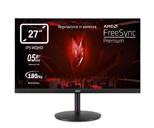 Acer Nitro XV271UM3bmiiprfx, Monitor Gaming PC 27", Display IPS WQHD, 180 (n2X)