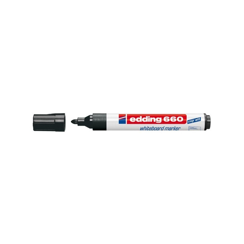 Marcatore NERO per lavagne bianche EDDING 660 (10 Pz) tratto 1.5 - 3.00 mm.