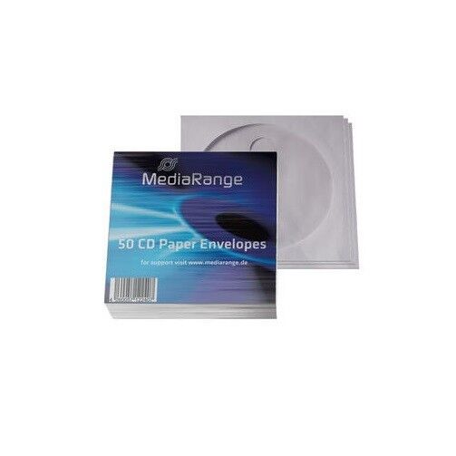 50 BUSTINE x CD DVD vergini in CARTA BIANCA  ( no PVC) BOX65