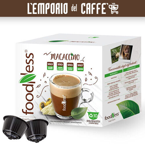 30 Capsule FOODNESS MACACCINO con Caffe Cacao e Maca Compatibili Dolce Gusto