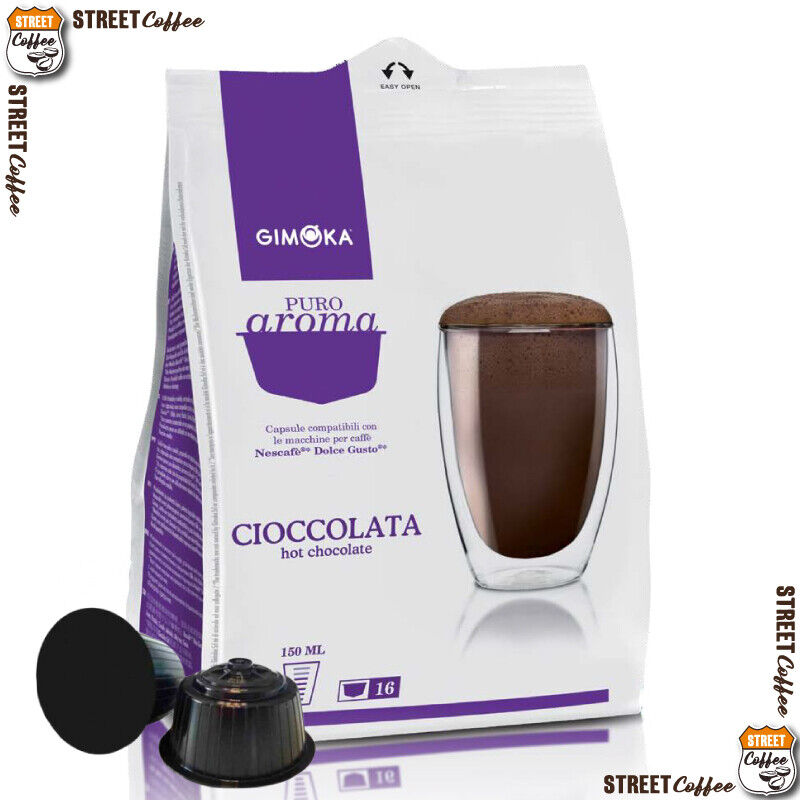 16 Cialde Capsule Cioccolato Cioccolata Gimoka Compatible Nescafè Dolce Gusto