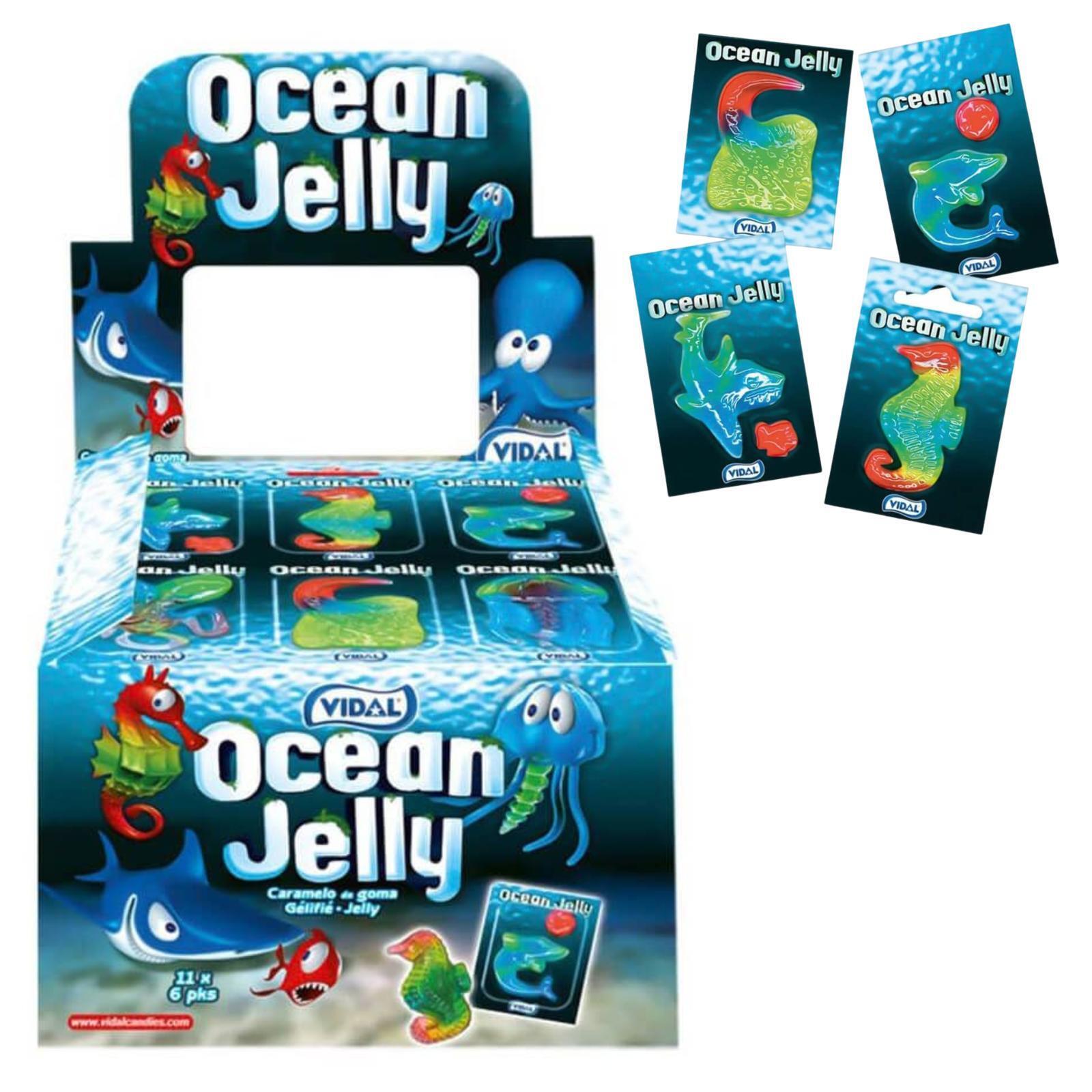 Caramelle Gommose Ocean Jelly Vidal 66pz da 11 g (fragola, limone, arancia,mela)