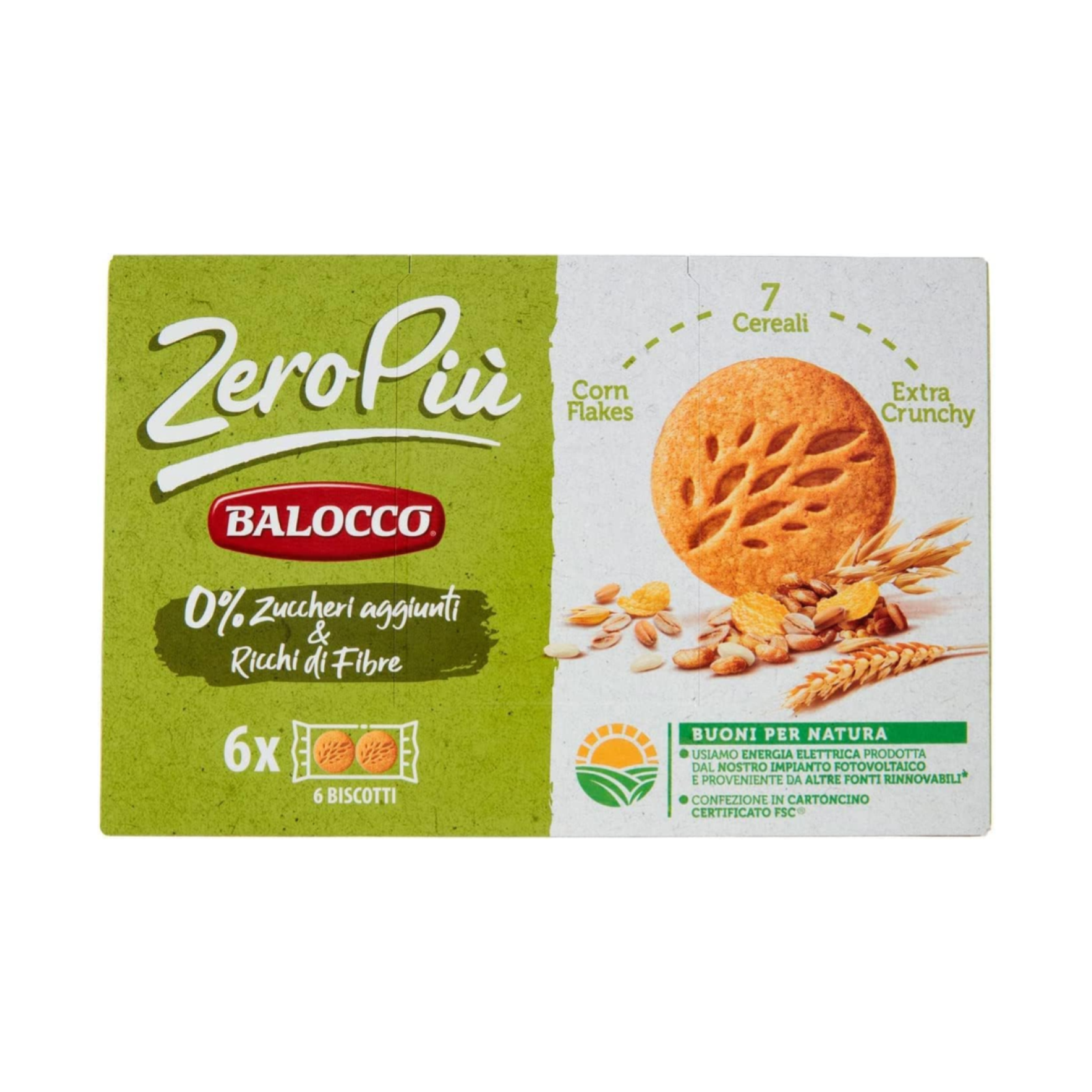 Biscotti Balocco ZeroPiù 7 Cereali & Cornflakes Confezione da 6 Monoporzine 230g