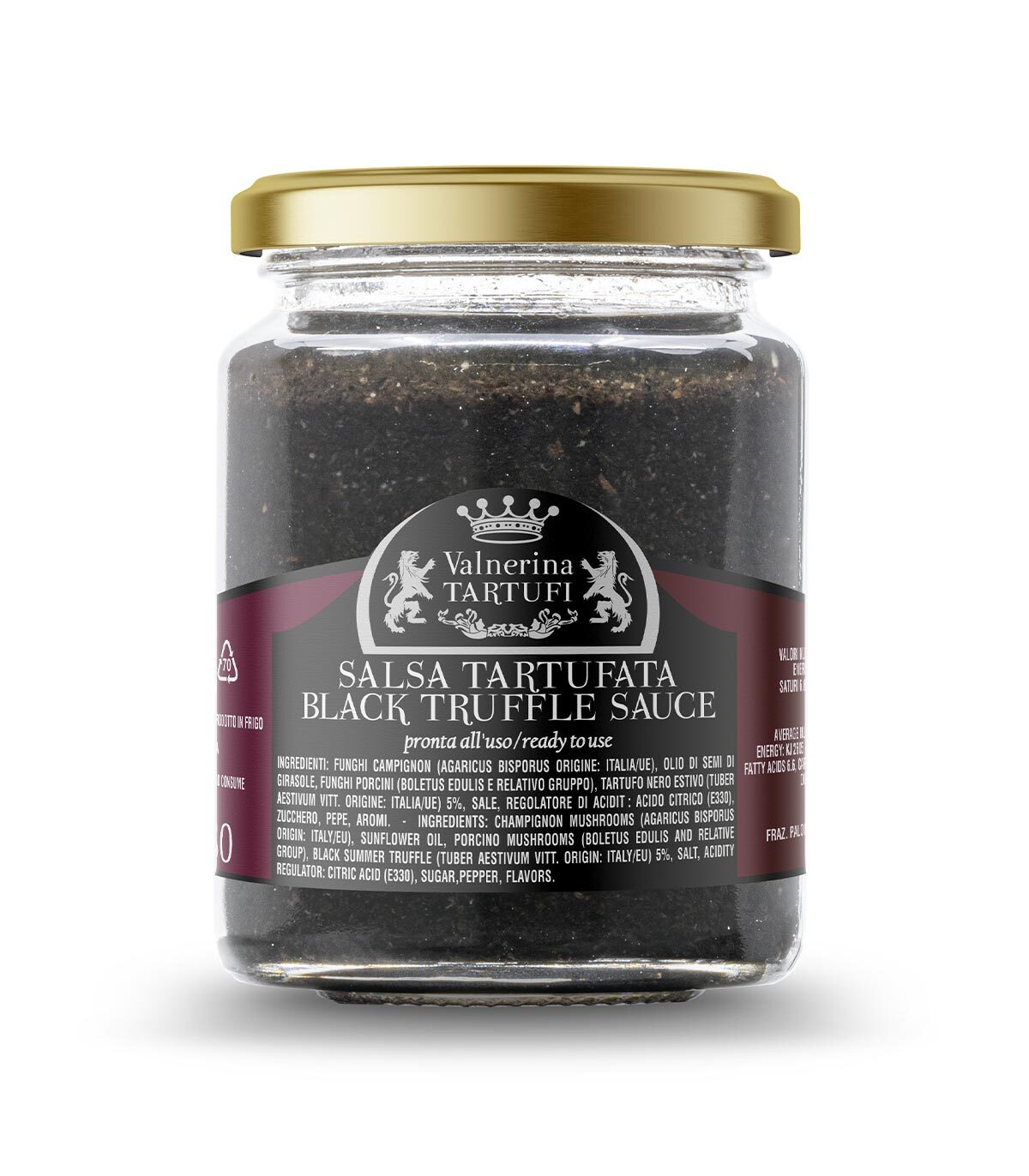 Salsa Tartufata Nuova Funghi Porcini, Tartufo Nero Estivo - Vasetto 80g
