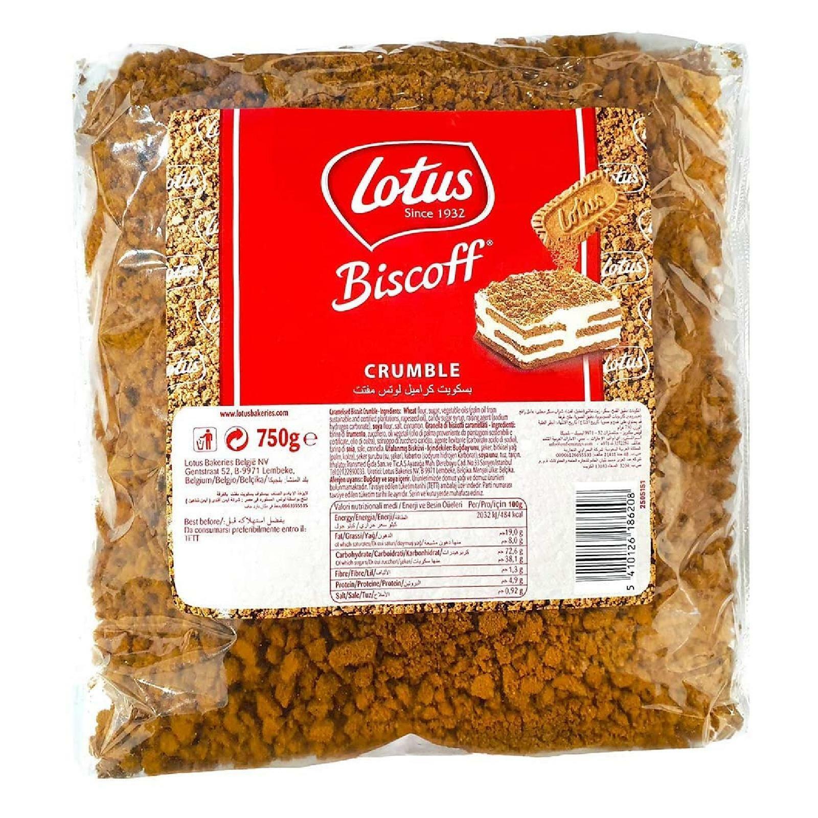 GRANELLA DI BISCOTTI LOTUS BISCOFF CRUMBLE BUSTA DA 750g GRANELLA DI BISCOTTO