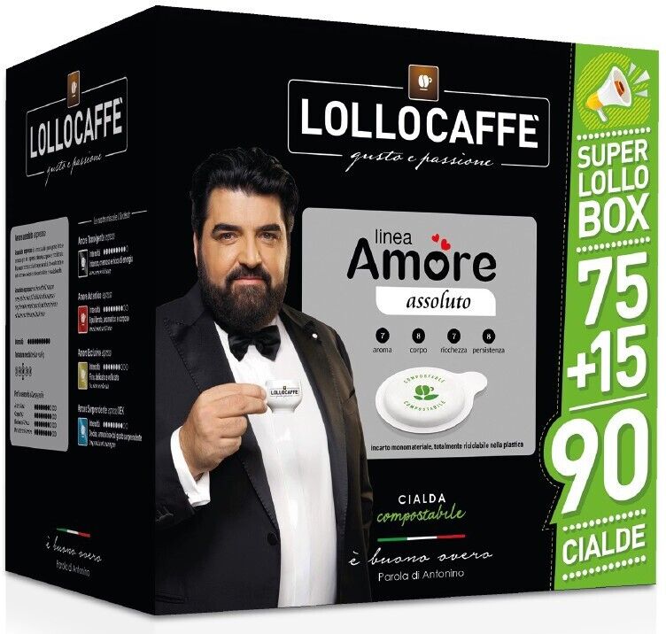 CAFFE' LOLLO IN CIALDE LINEA AMORE 75+15