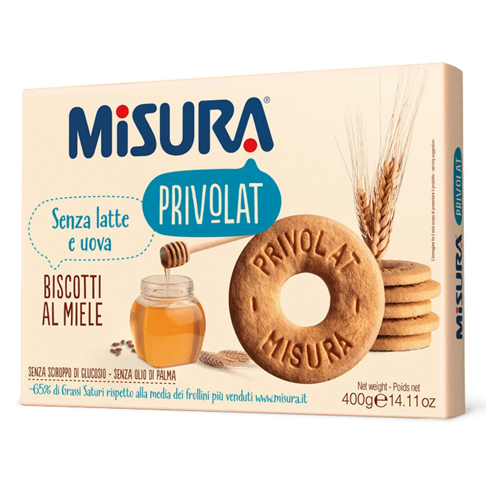 BISCOTTI MISURA PRIVOLAT BISCOTTI CON MIELE SENZA LATTE E UOVA 400 GR FROLLINI