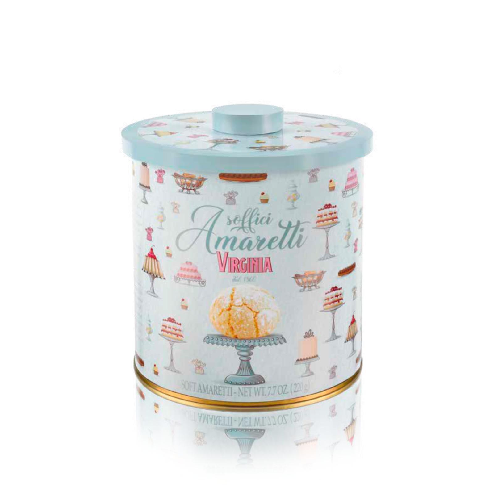 Amaretti Morbidi Amaretti Virginia Classico Incartati Latta Metallo 220 g