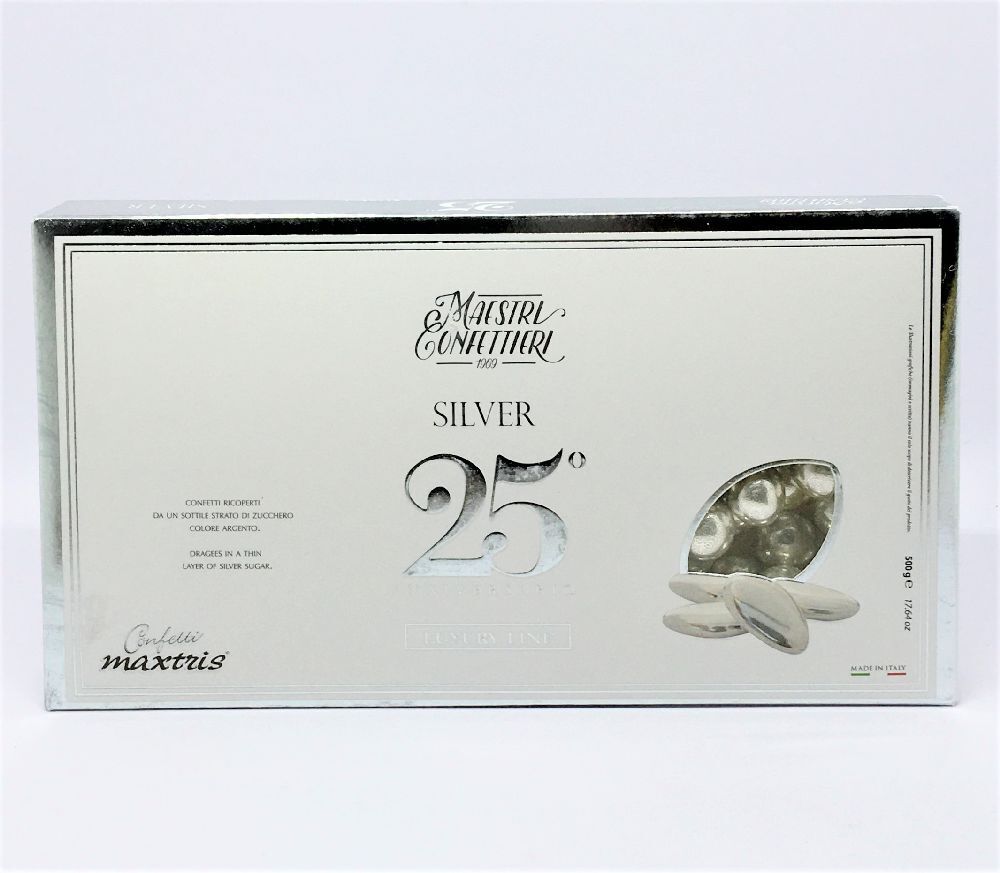 Confetti MAXTRIS LES NOISETTES SILVER LUXURY Gr.500 PERLE ARGENTO LUCIDO 0VPU