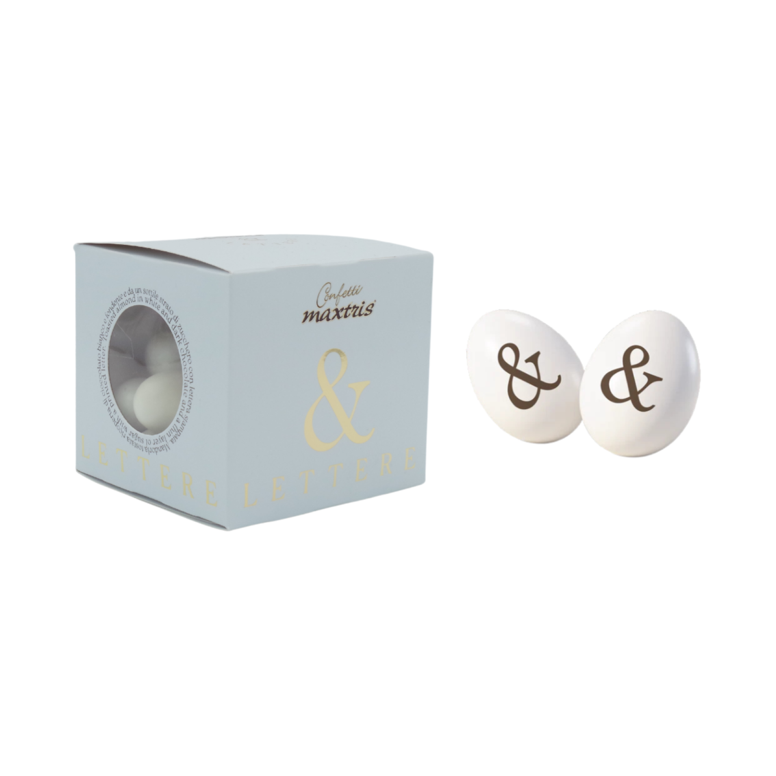 Confetti Maxtris Lettera & Ciocomandorla Colore Bianco 200 g Cioccolato Mandorla
