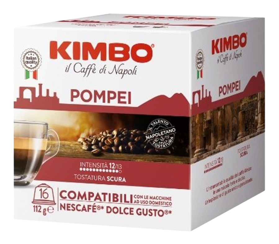 CAFFÈ KIMBO POMPEI - 16 CAPSULE COMPATIBILI DOLCE GUSTO da 7g