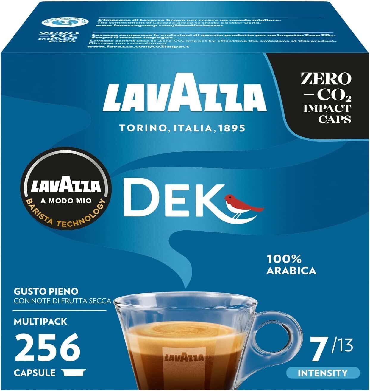 Lavazza A Modo Mio Dek Cremoso, 256 Capsule Caffè, per un Espresso Decaffeinato