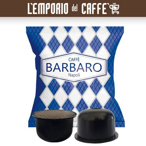 200 Capsule Caffe Barbaro Compatibili con Macchine Aroma Vero Cremoso Napoli Blu