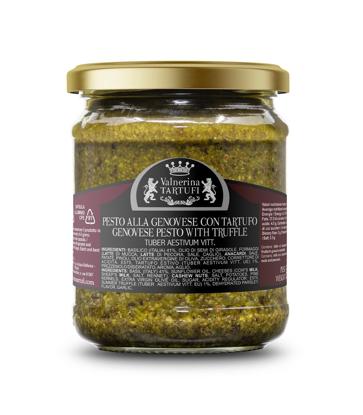 Pesto alla Genovese con Tartufo Nero Estivo | Sugo per Pasta | Vasetto 180 gr.