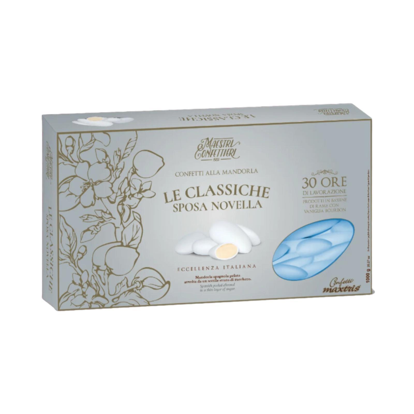 Confetti Maxtris  Sposa Novella Celeste  Mandorla Pelata  Colore Celeste  1 Kg