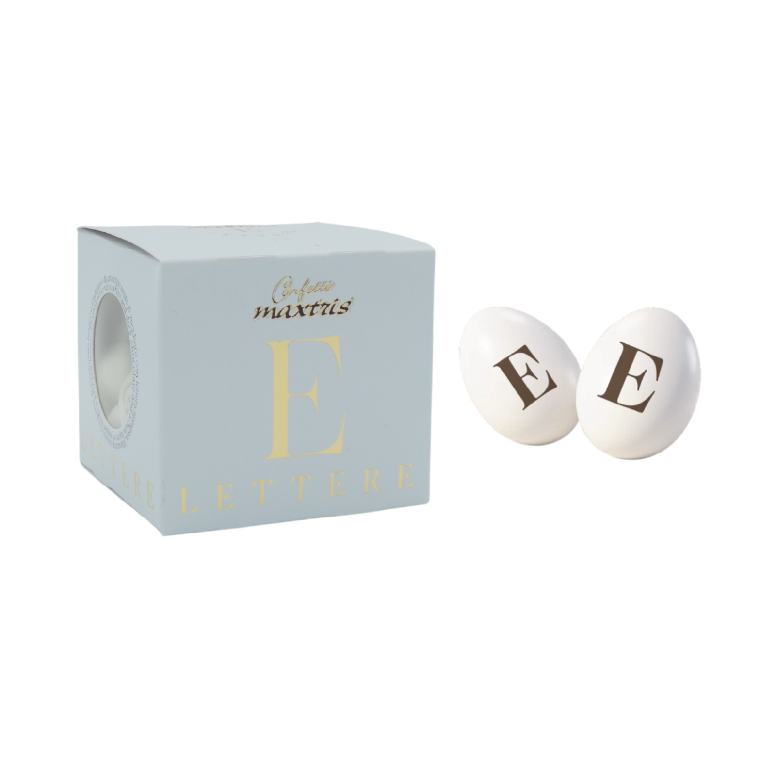 Confetti Maxtris Lettera E Ciocomandorla Colore Bianco 200 g Cioccolato Mandorla