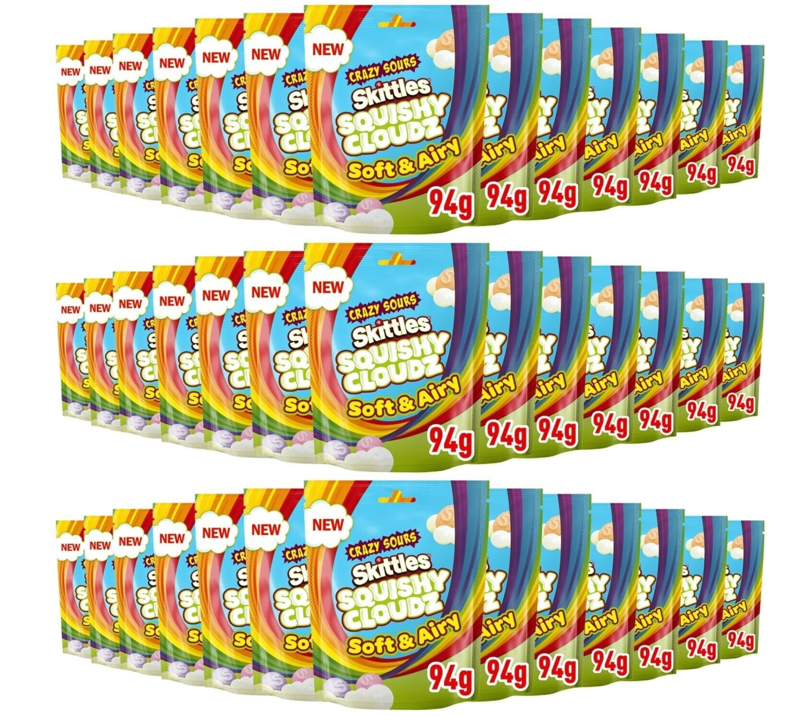 Skittles Appiccicose Cloudz Pazzo Alcolici 120g X 36 Borse Famiglia Misura Dolci