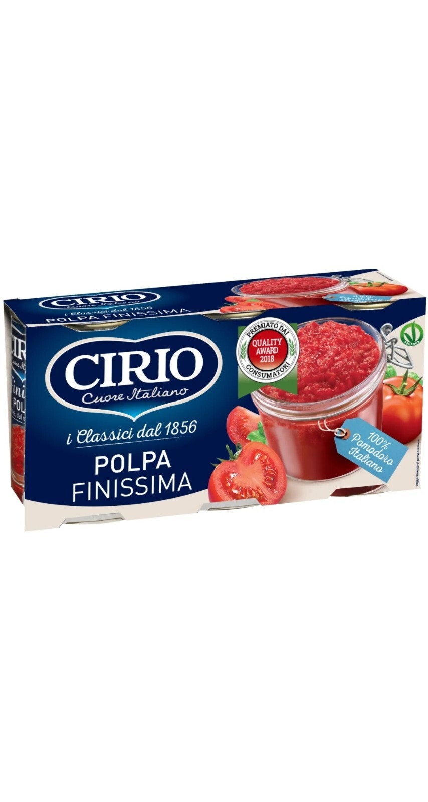 POLPA FINISSIMA CIRIO DI POMODORO ITALIANO DENSA IDEALE PASTA ALL' UOVO 3x 400g