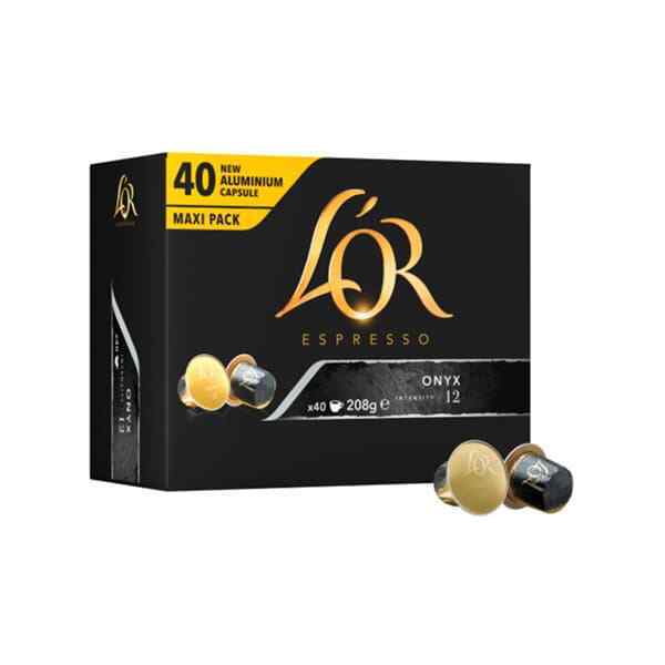 40 Capsule Caffè in alluminio L'OR Espresso Onix compatibili Nespresso
