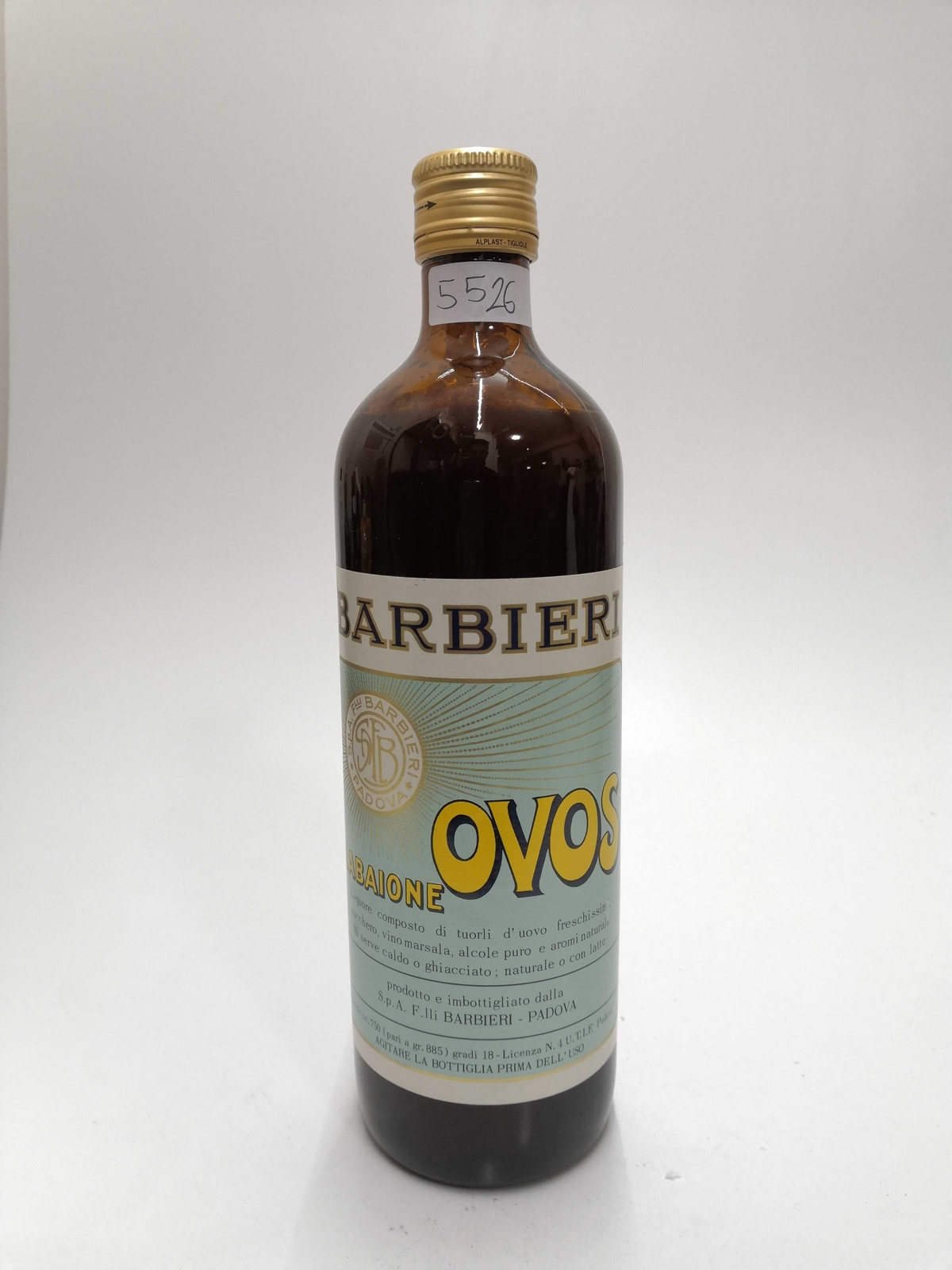Vintage Bottle - F.lli Barbieri Zabaione Ovos 0,75 lt. - COD. 5526