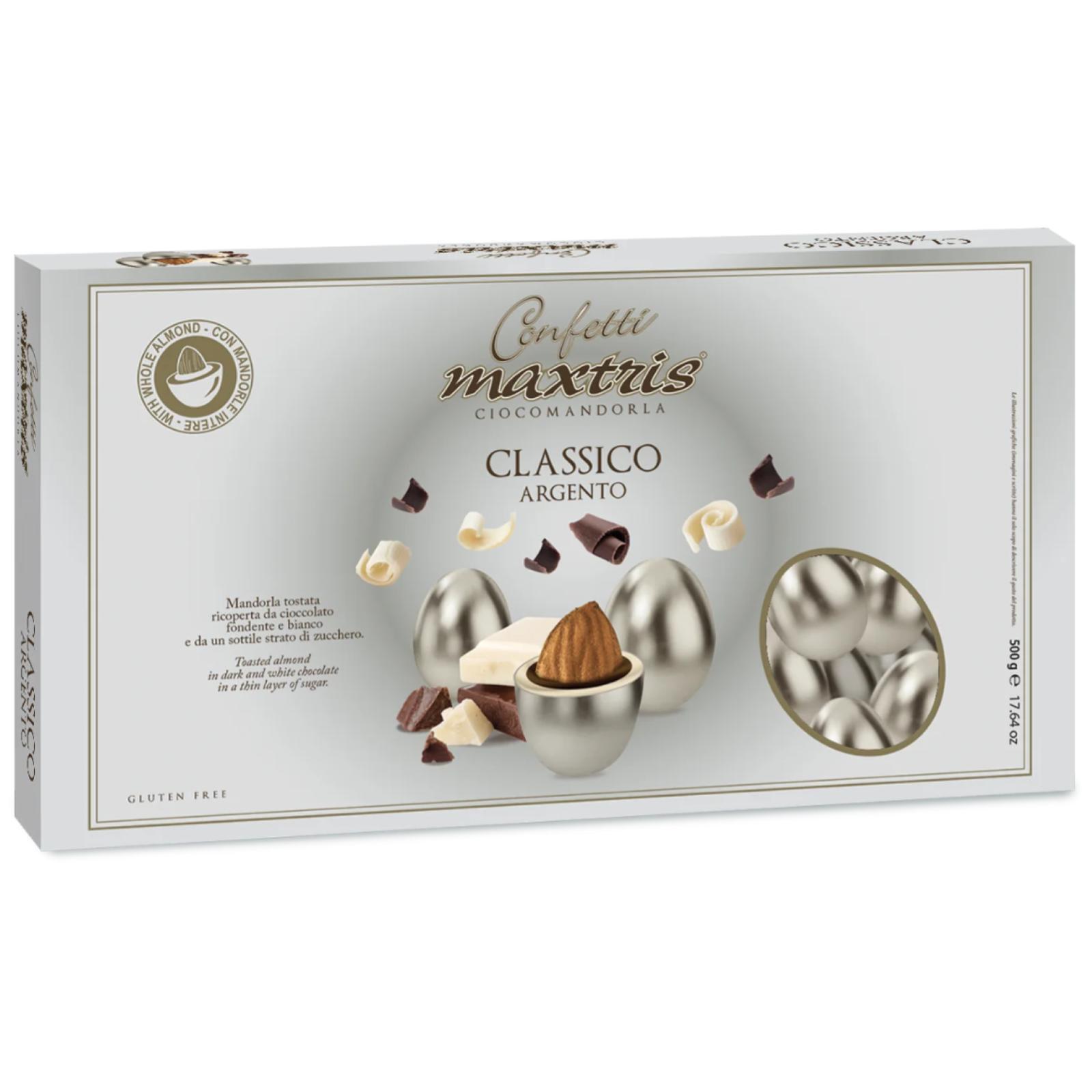 Confetti Maxtris Classico Colore Argento 500 g Mandorla Cioccolato
