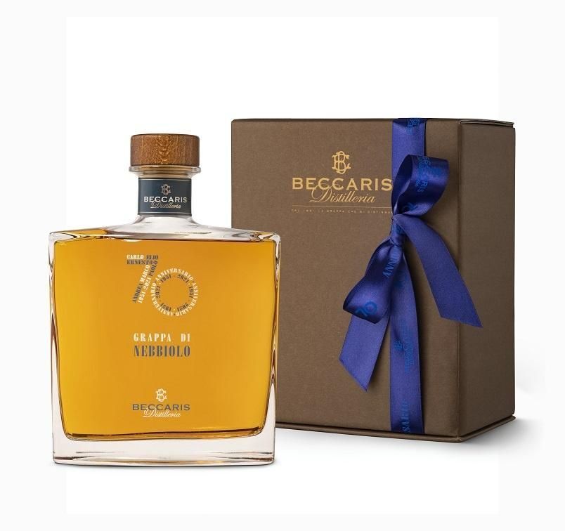 Beccaris - "Linea Shapes" Grappa di Nebbiolo Anniversario millesimata 0,70 lt. +