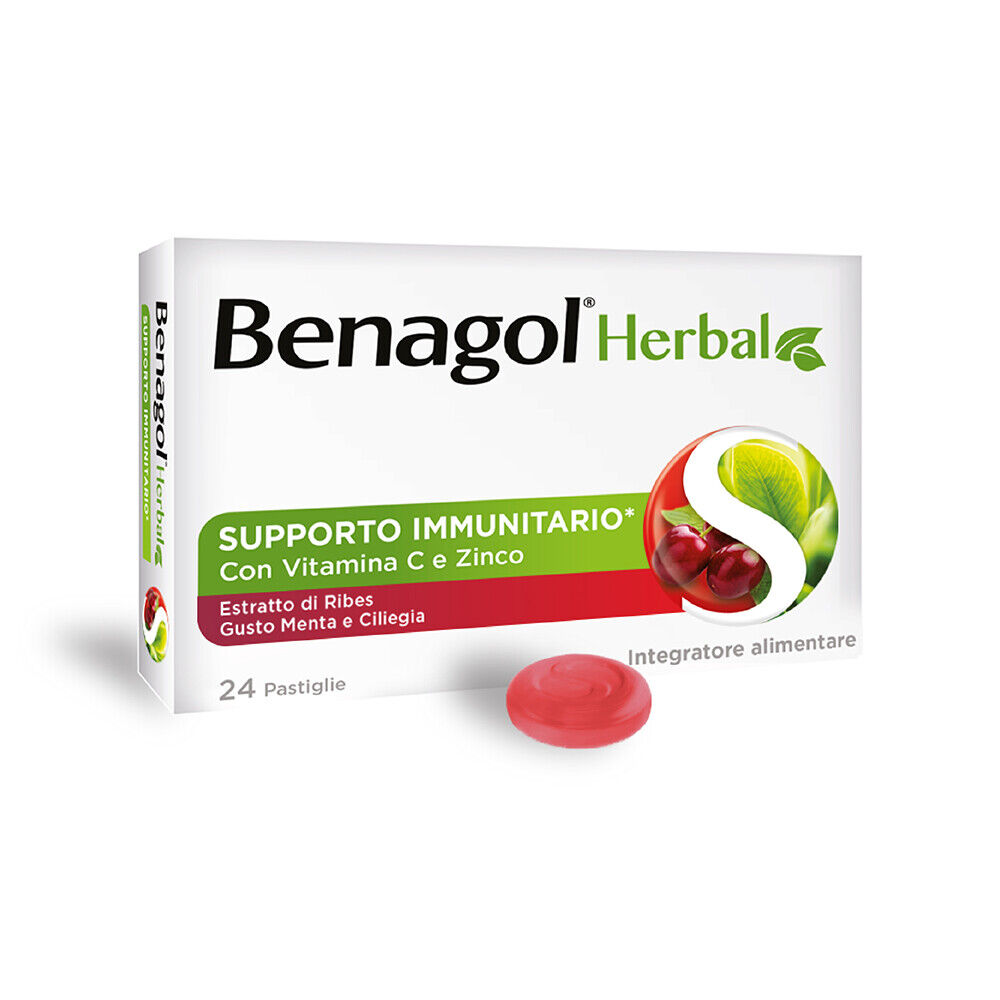 Herbal Menta Fredda Ciliegia Benagol 24 Pastiglie