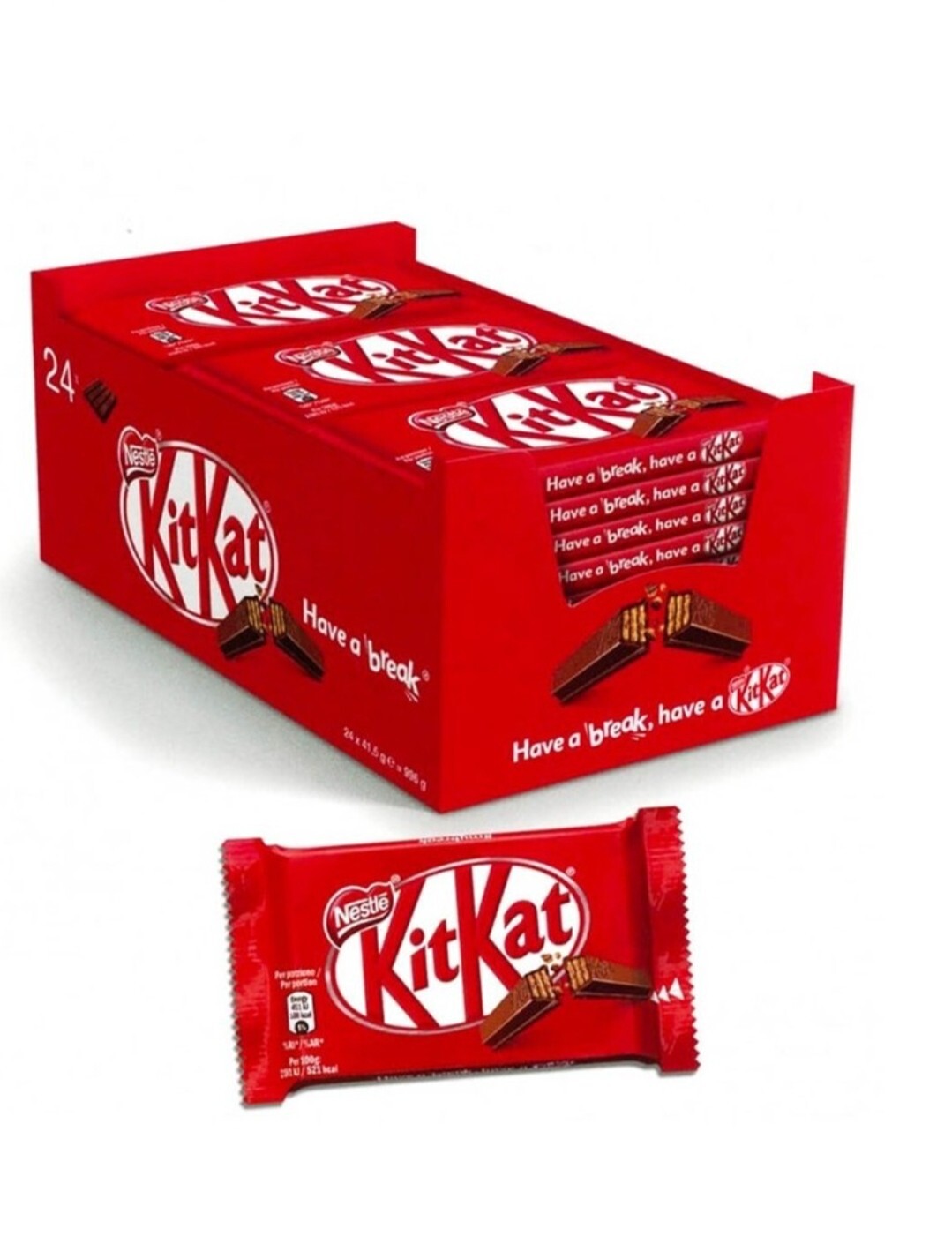 KIT KAT CLASSICO NESTLE' TAVOLETTA AL CIOCCOLATO BOX EXPO DA 24 PEZZI  Barrette