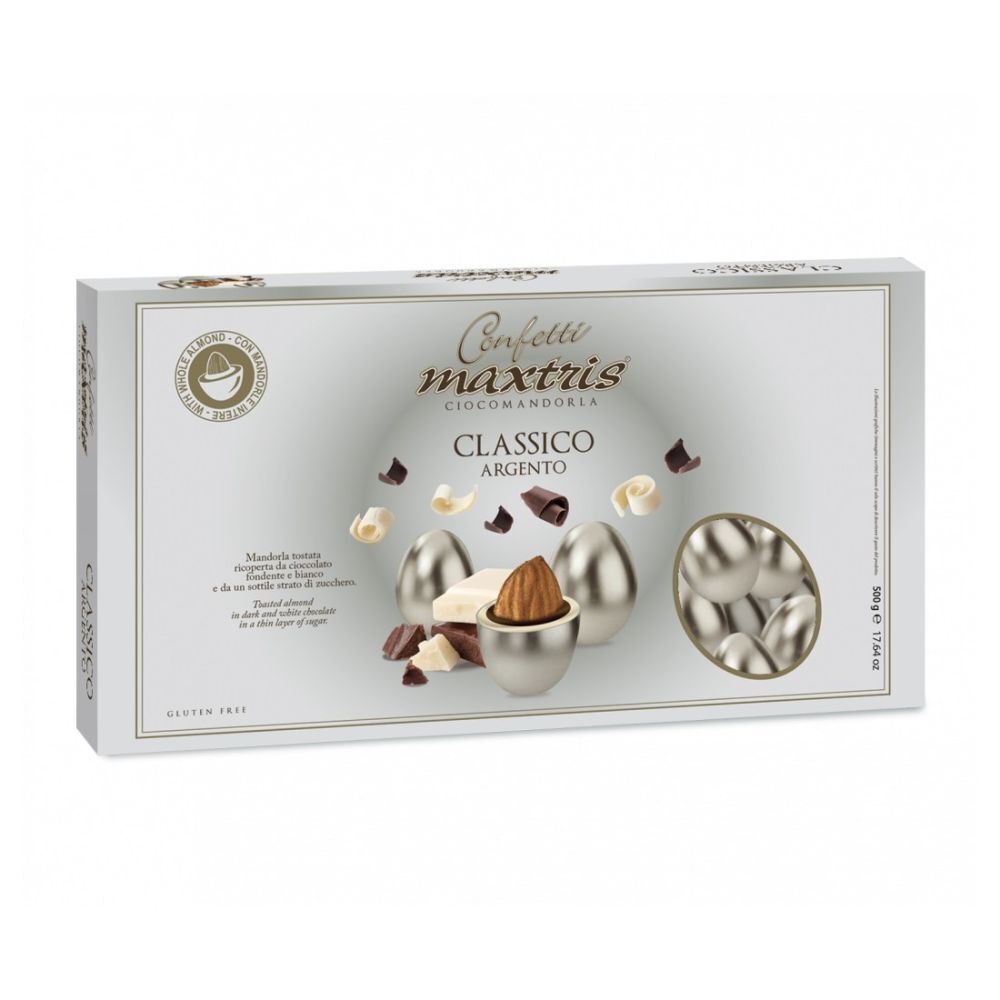 CONFETTI MAXTRIS ARGENTO LUXURY Gr.500 ARGENTO LUCIDO Nozze argento 12MI