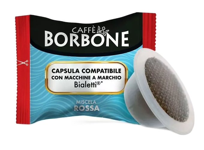 CAFFÈ BORBONE - MISCELA ROSSA - Box 50 CAPSULE COMPATIBILI BIALETTI da 6g